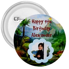 Dino Birthday - 3  Button