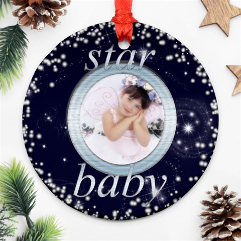 Star Baby Round Ornament By Catvinnat Front