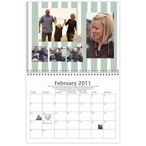 Bell Family Calendar 2011 By Emily Feb 2011