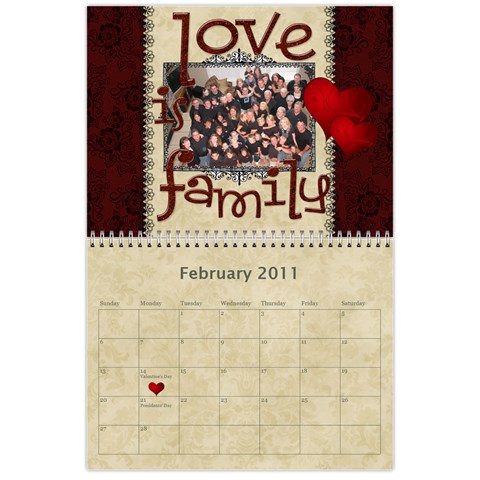 Family Calendar For Grandfather By Angela Feb 2011