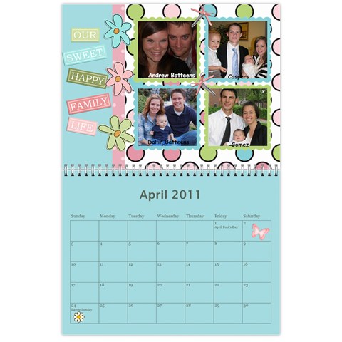 Family Calendar For Grandfather By Angela Apr 2011