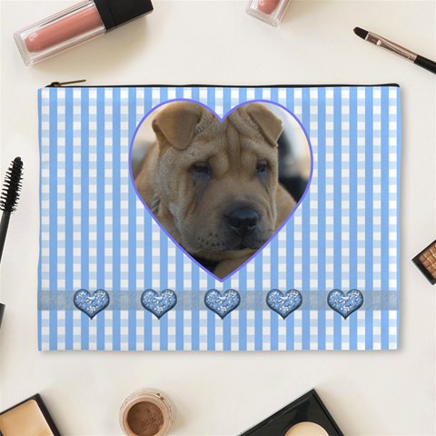Baby Blue Xl Cosmetic Case By Joan T Front