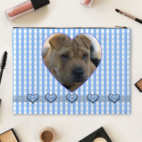 Baby Blue Xl Cosmetic Case By Joan T Back