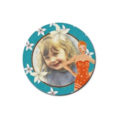 Beach Coaster - Rubber Round Coaster (4 pack)