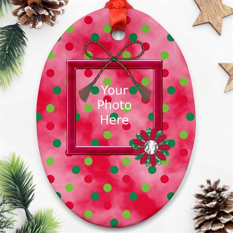 Merry And Bright Ornament Oval 101 By Lisa Minor Front