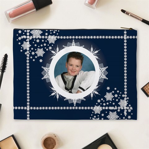 Midnight Snowstorm Cosmetic Bag By Catvinnat Back