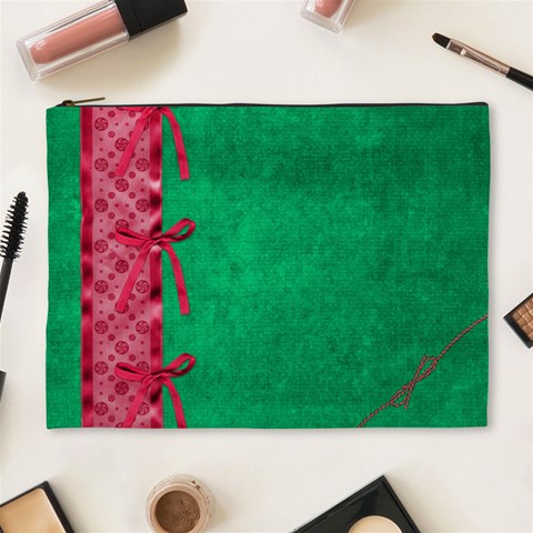 Merry And Bright Xl Cosmetic Bag By Lisa Minor Front