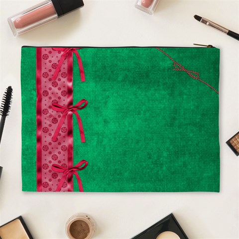 Merry And Bright Xl Cosmetic Bag By Lisa Minor Back