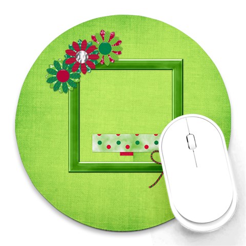 Merry And Bright Round Mousepad By Lisa Minor Front