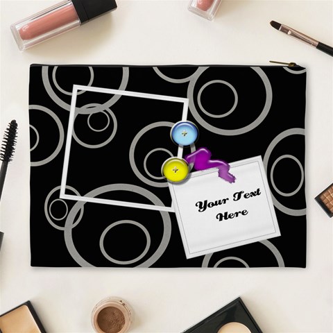 Black Swirls Custom Cosmetic Bag Xl By Happylemon Back
