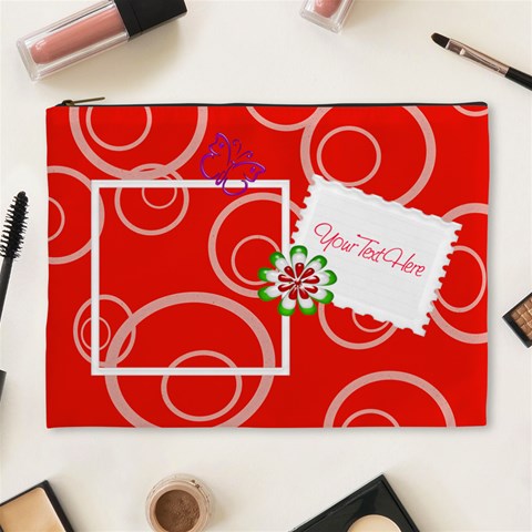 Red Swirls Custom Cosmetic Bag Xl By Happylemon Front