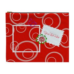 Red Swirls Custom Cosmetic Bag XL - Cosmetic Bag (XL)