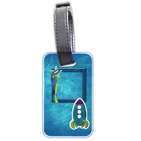 A Space Story Luggage Tag By Lisa Minor Front