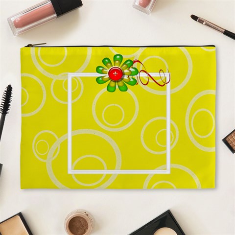 Yellow Swirls Custom Cosmetic Bag Xl By Happylemon Front