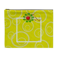 Yellow Swirls Custom Cosmetic Bag XL - Cosmetic Bag (XL) Yellow Swirls Custom Cosmetic Bag XL - Cosmetic Bag (XL)