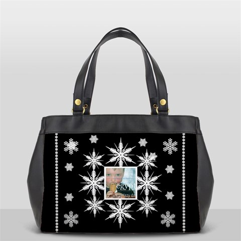 Blue Eyed Boy Midnight Snowstorm Oversized Office Bag By Catvinnat Front