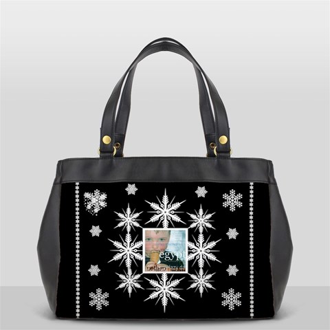 Blue Eyed Boy Midnight Snowstorm Oversized Office Bag By Catvinnat Back