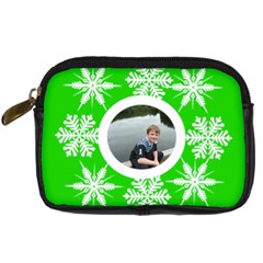 Key lime funky snowflake camera case - Digital Camera Leather Case