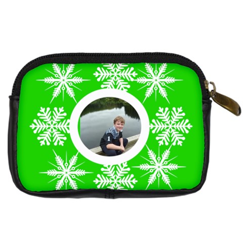 Key Lime Funky Snowflake Camera Case By Catvinnat Back