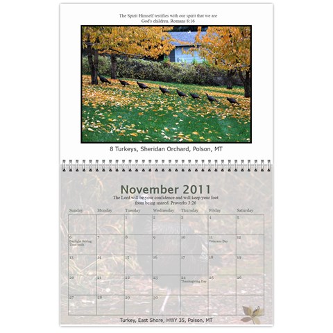 Nw Montana 2011 Calendar (gallery Praise Version) By Wendi Giles Nov 2011