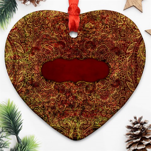 Arabian Spice Heart Ornamet 2 Sides 1 By Lisa Minor Back