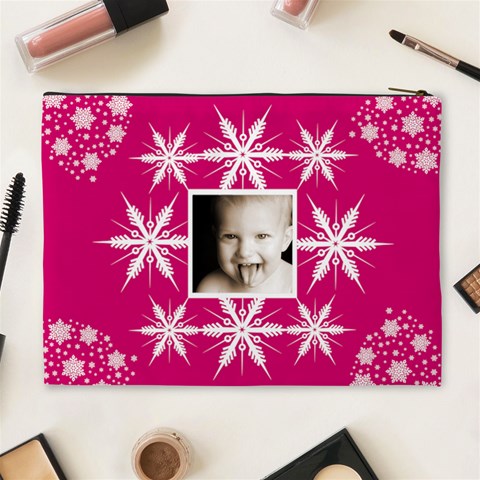 Snow Baby Single Frame Crystal Cosmetic Bag By Catvinnat Back