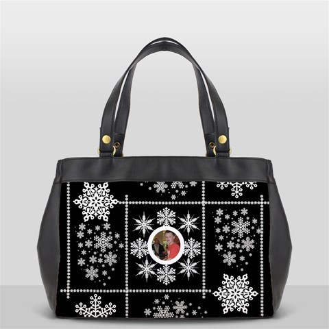 Midnight Snowstorm Winter Oversized Office Bag By Catvinnat Front
