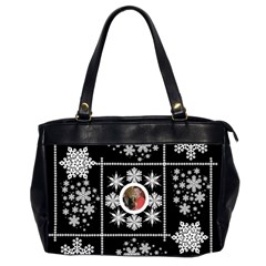 Midnight snowstorm winter oversized office bag - Oversize Office Handbag (2 Sides)