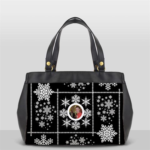 Midnight Snowstorm Winter Oversized Office Bag By Catvinnat Back