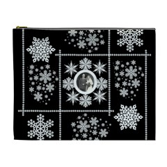 Winter wedding snowflake cosmetic bag extra large - Cosmetic Bag (XL)