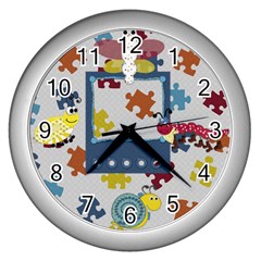 Silly Summer Fun Clock - Wall Clock (Silver)