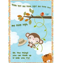 {ScrapDZines} Happy monkey Card  - Greeting Card 5  x 7 