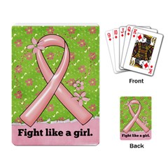 Fight like a girl. Breast Cancer Awareness w/photo-playing cards - Playing Cards Single Design (Rectangle)