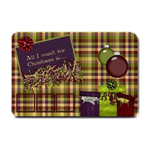 All I Want For Christmas Small Doormat By Lisa Minor 24 x16  Door Mat
