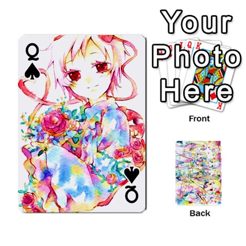 Queen Touhou Watercolor Deck By Herpan Derpan Front - SpadeQ