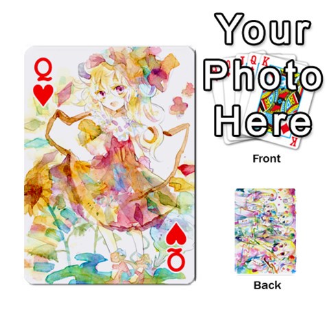 Queen Touhou Watercolor Deck By Herpan Derpan Front - HeartQ