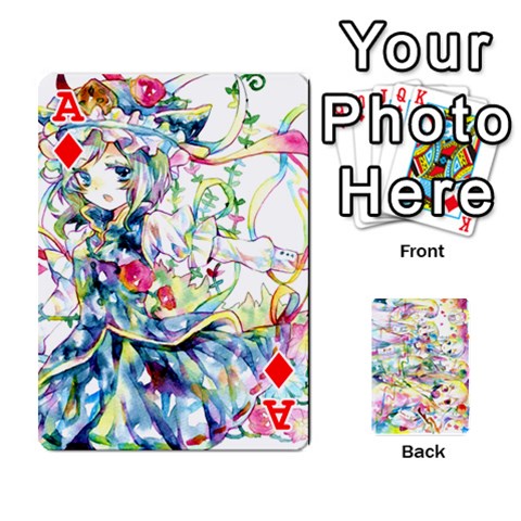 Ace Touhou Watercolor Deck By Herpan Derpan Front - DiamondA