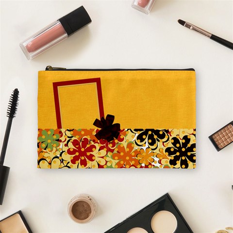 Tangerine Breeze Medium Cosmetic Bag By Lisa Minor Front