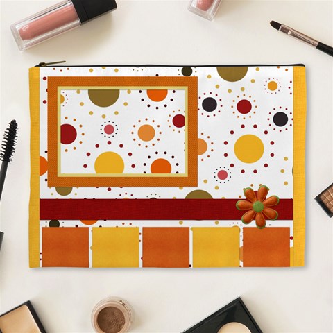 Tangerine Breeze Xl Cosmetic Bag By Lisa Minor Front