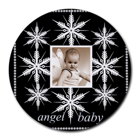 Angel Baby Snowflake Mousemat By Catvinnat Front