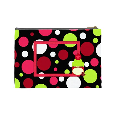 Cherry Slush Large Cosmetic Bag By Lisa Minor Back