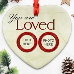 Merry and Bright You are Loved Heart Ornament - Ornament (Heart)