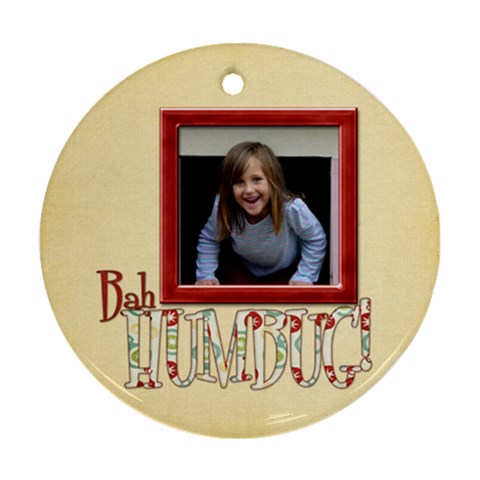 Merry And Bright Bah Humbug Ornament By Lisa Minor Front