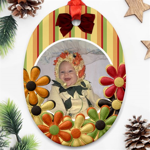 Tangerine Breeze Oval Ornament 2 By Lisa Minor Front