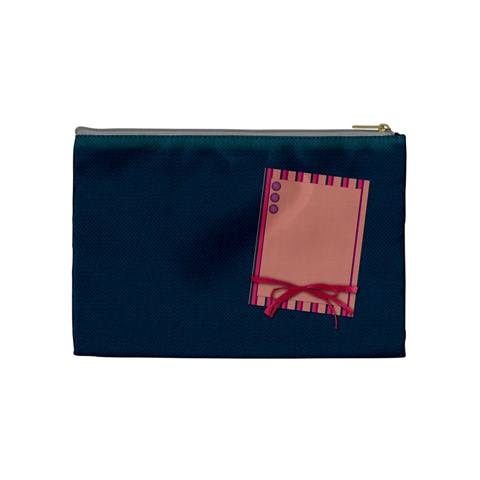 Tickled Pink Medium Cosmetic Bag By Lisa Minor Back