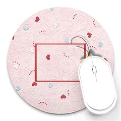 With love - pink - Round Mousepad