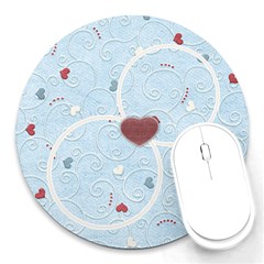 With love - blue - Round Mousepad