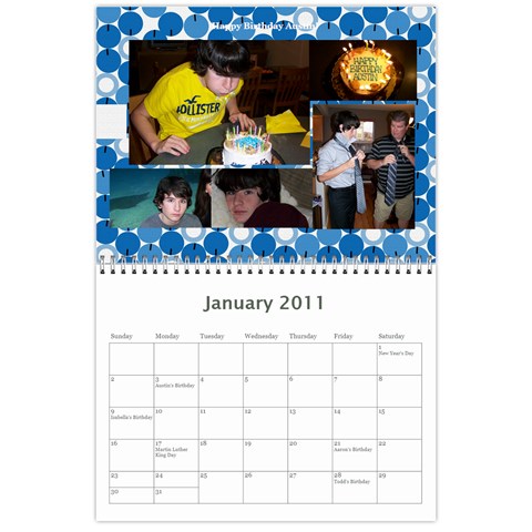 2011 Hunnell Calendar By Susan Jan 2011