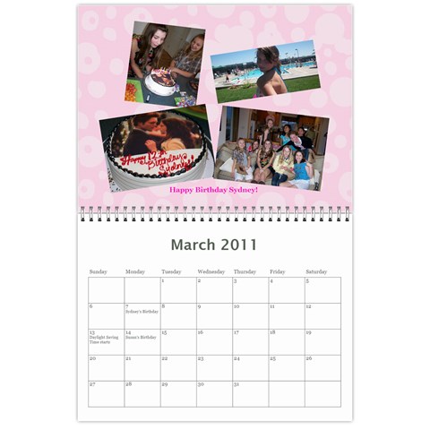 2011 Hunnell Calendar By Susan Mar 2011