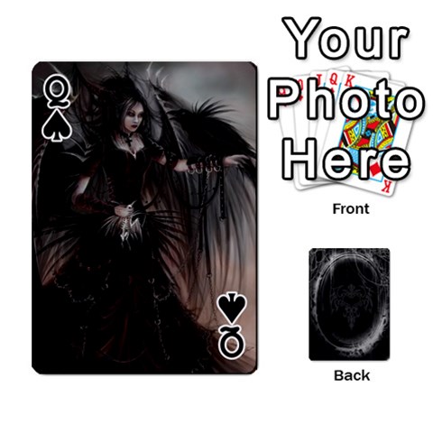 Queen Goth Playin Cards By Brad Front - SpadeQ